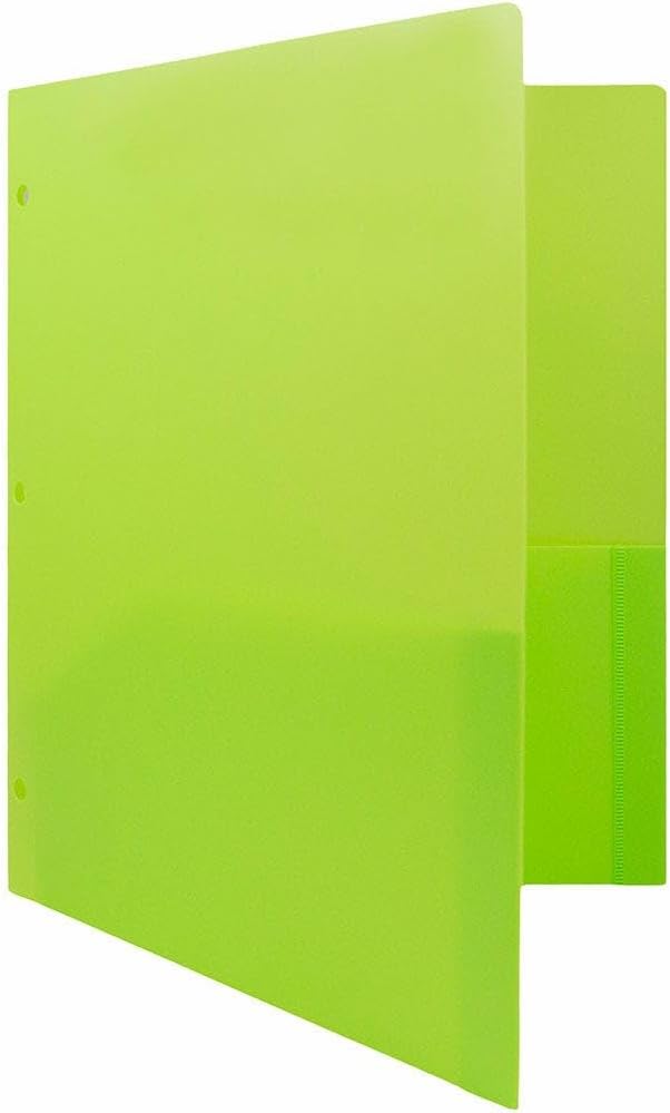 JAM PAPER Heavy Duty Plastic 3 Hole Punch Pocket Folders - Image 3