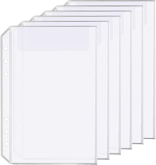 6 Pack A5 6 Holes Binder Bag Plastic Binder Folders Waterproof 6 Holes Holder by Zelten