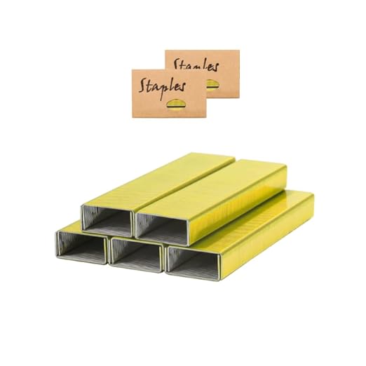 MEI YI TIAN Yellow Gold Staples 26/6 Standard Staples Refill 1000/Box 2 by MEIYITIAN