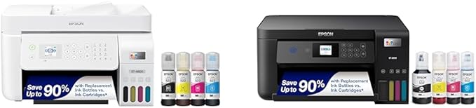 Epson EcoTank ET-4800 Wireless All-in-One Cartridge-Free Supertank Printer with Scanner & EcoTank ET-2850 Wireless Color All-in-One Cartridge-Free Supertank Printer with Scan-DeskLoop Office