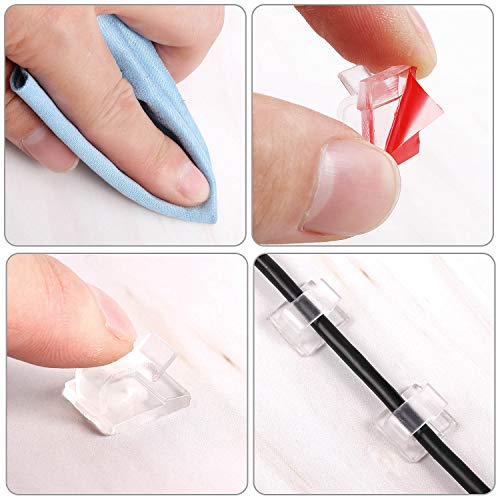Blulu 100 Pcs Adhesive Cable Wire Clips, Outdoor Light Clips, Cord Management - Image 4