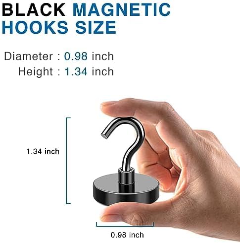 LOVIMAG Magnetic Hooks for Cruise Cabins, 85lbs Black Magnetic Hooks for - Image 4