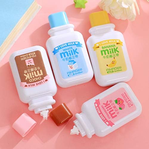 Brccee AC 4PCS Milk Bottle Correction tape Kawaii Cartoon Stationery Cute - Image 4