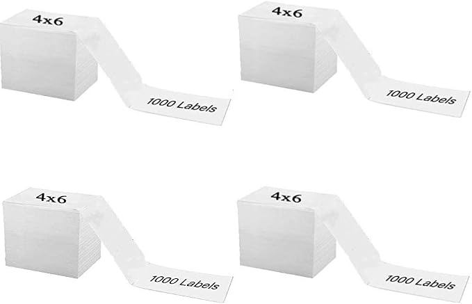 OausTect 4x6 Shipping Label 4000 Fanfold Labels by OausTectDirect
