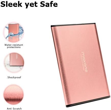 Maxone 500GB Ultra Slim Portable External Hard Drive HDD USB 3.0 Compatible with PC, Laptop - Rose Pink-DeskLoop Office