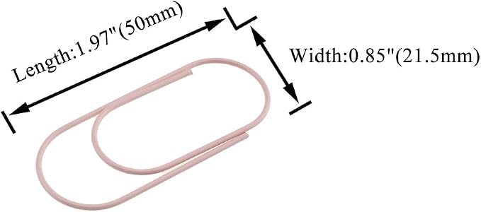 HAHIYO Paper Clips 2 inches Length Pink Wide Paperclips Vinyl Coated Prevent - Image 2