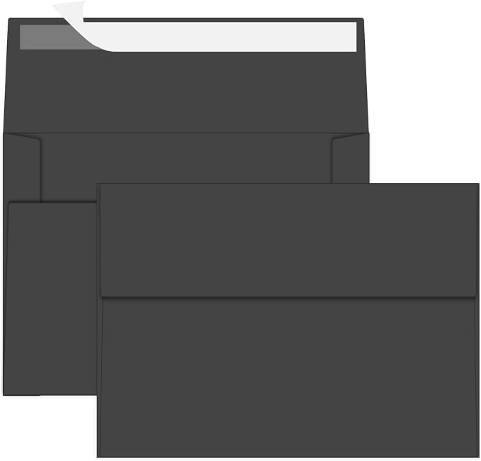 200 Packs Black 5x7 Envelopes, A7 Envelopes by Ouzoustate