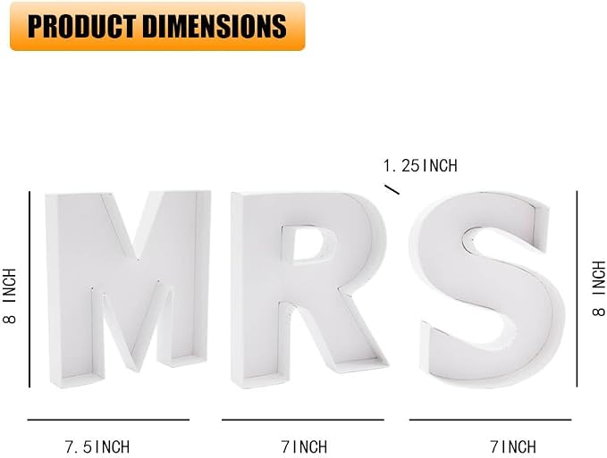 MRS Engagement fillable Cardboard Letters Wedding Party Charcuterie Board Food - Image 3