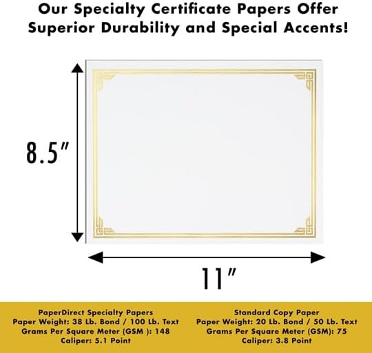 PaperDirect Black on White Classic Specialty Certificates, 8½ x11, Foil Accents - Image 4