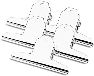 4 Inch Large Bulldog Clip, 10 Pack Stainless Steel File Money Binder Clips by HomeImpel
