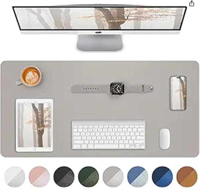 Leather Desk Pad Protector, Mouse Pad, Office Desk Mat, Non-SlipPU Leather Desk - Image 2