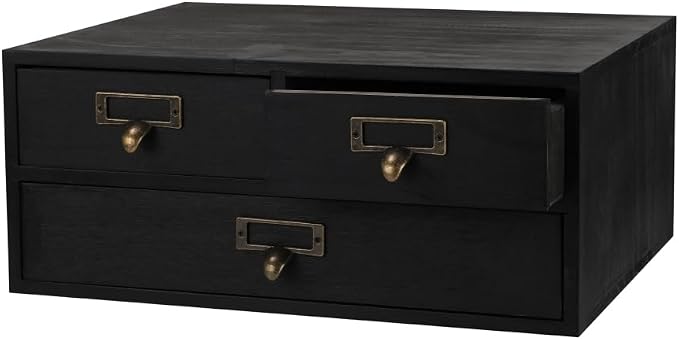Wooden Storage Box Apothecary Drawers Vintage Wooden Box Wood Desktop Organizer by Unknown