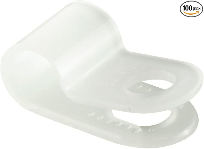 GTSE White Nylon Plastic Cable Clamps, 3/16" Screw Mounts by GTSE