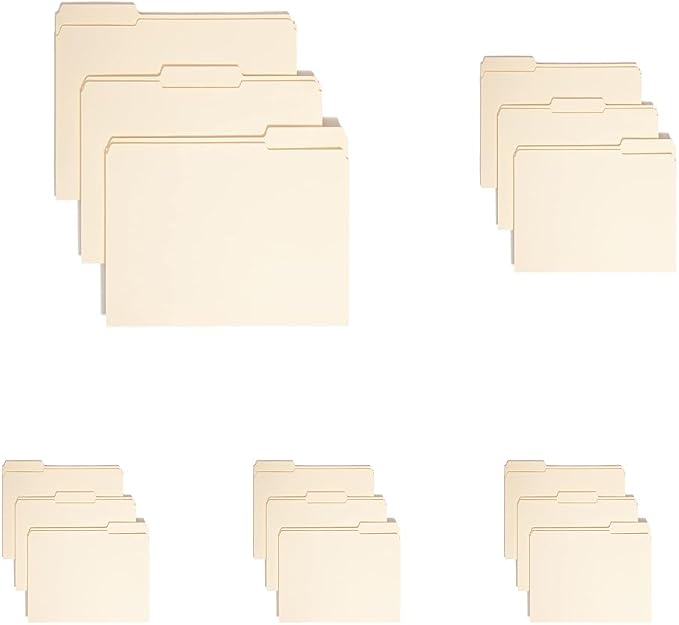 Smead File Folders Letter Size, Reinforced 1/3-Cut Tab, Letter Size, Manila by SMEAD