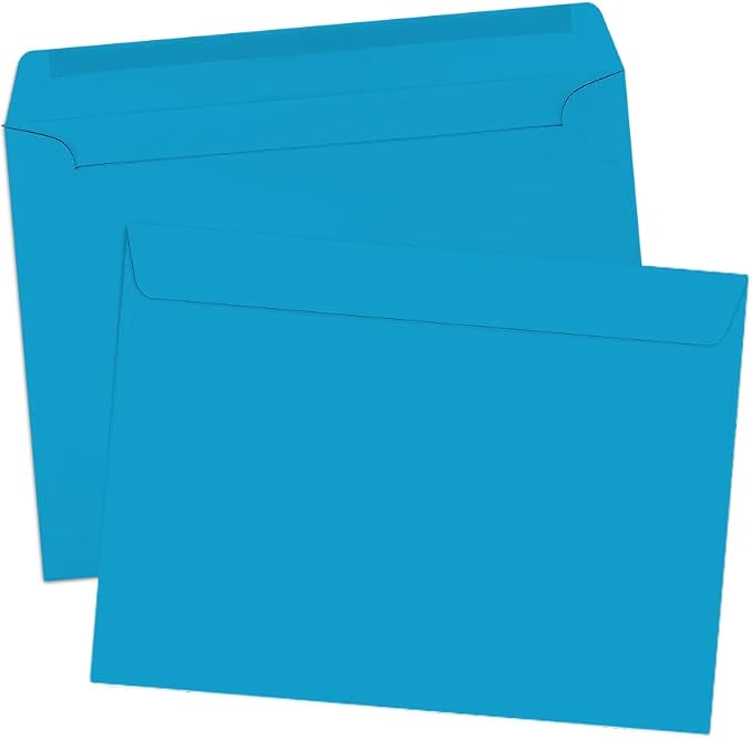 LUXPaper 9 x 12 Booklet Envelopes | Pool Blue | 80lb. Text | 50 Qty - Image 3