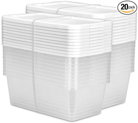 20-Pack 6 Quart Clear Plastic Storage Bins by Unknown