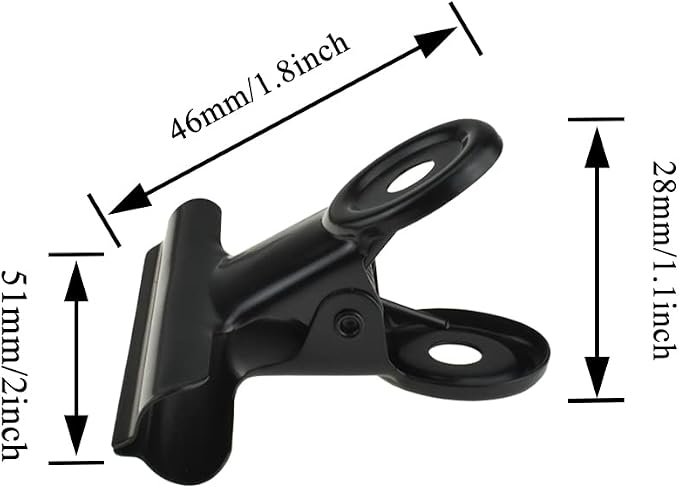 HAHIYO 2inch Black Bulldog Clips Metal File Hinge Binder Clips Clamps Save - Image 2