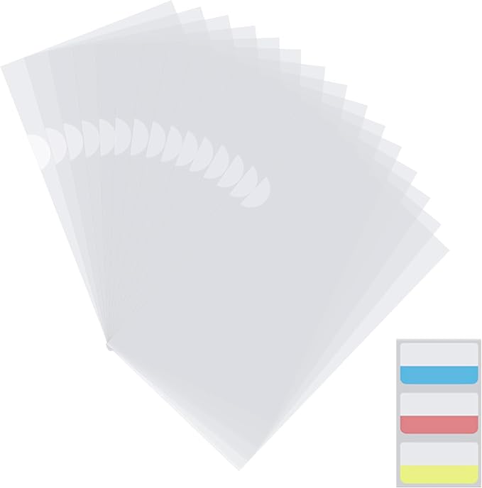 100 Pack Plastic Clear Transparent Document File Folder Sleeves Holder Fit by GJIAUKIZ