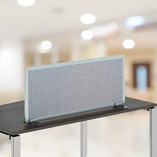 OBEX Acoustical Free Standing Privacy Screen, Cubicle Accessories Desk Privacy Panel, Desk Dividers for Office, Office Furniture Partitions Portable Sound Proof Dividers, 18" x 24", Overcast-DeskLoop Office