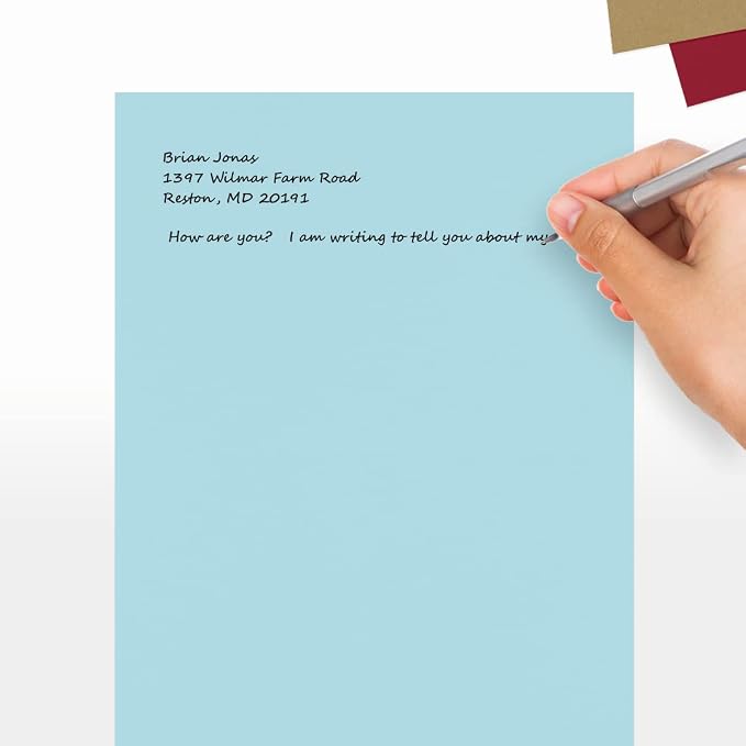 LUXPaper 8.5" x 11" Paper | Letter Size | Pastel Blue | 60lb. Text | 50 Qty - Image 6