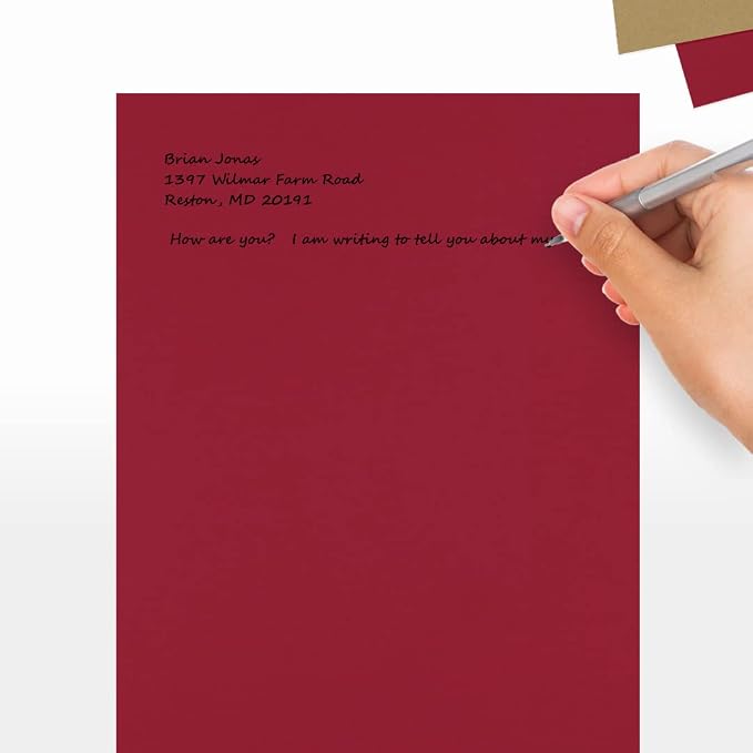 LUXPaper 8.5" x 11" Paper | Letter Size | Garnet Red | 80lb. Text | 250 Qty - Image 5