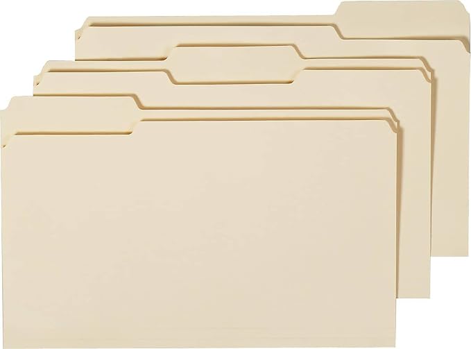 Staples 3‑Tab File Folder, Legal Size, Durable Paper Stock, 5‑Box Carton by Staples