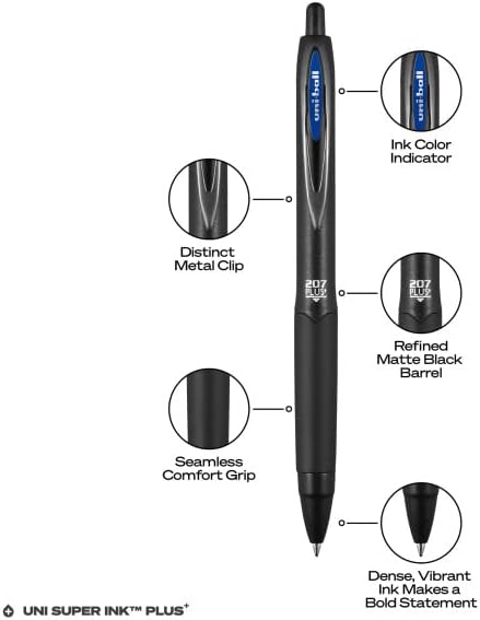 Uniball 207 Plus+ Retractable Gel Pens 12 Pack - Image 7