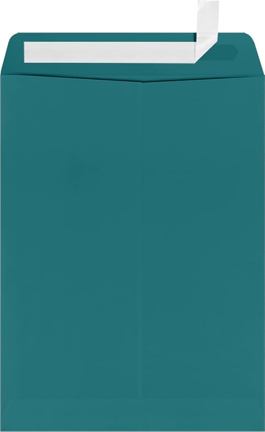 LUXPaper 9 x 12 Open End Envelopes | Peel & Press | Teal | 80lb. Text | 1 by LUXPaper