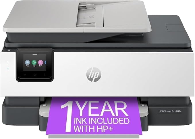 HP OfficeJet Pro 8139e Wireless All-in-One Color Inkjet Printer, Print, scan, Copy, fax, ADF, Duplex Printing Best-for-Home Office, 1 Year of Instant Ink Included (Renewed Premium)-DeskLoop Office