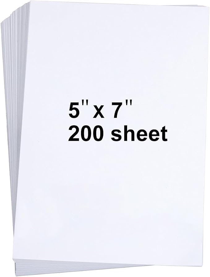 SUMERX 200 Pieces 5" x 7" White Cardstock, Heavyweight Cardstock Sheets Blank by SUMERX
