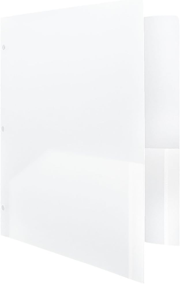 JAM PAPER Heavy Duty Plastic 3 Hole Punch Pocket Folders - Image 5