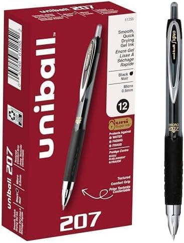 uniball 207 Retractable Gel Pens, Micro Point by uni-ball