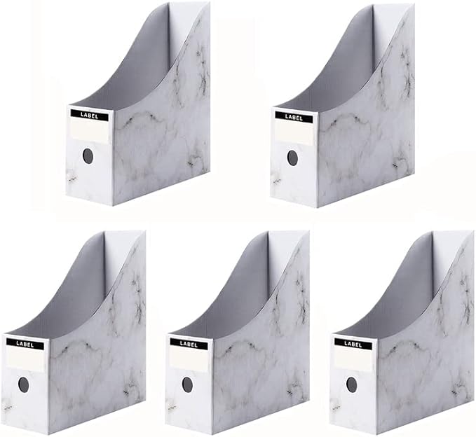 Foldable Desk File Holder Organizer Sturdy Cardboard Magazine Storage Box by Fiyerna