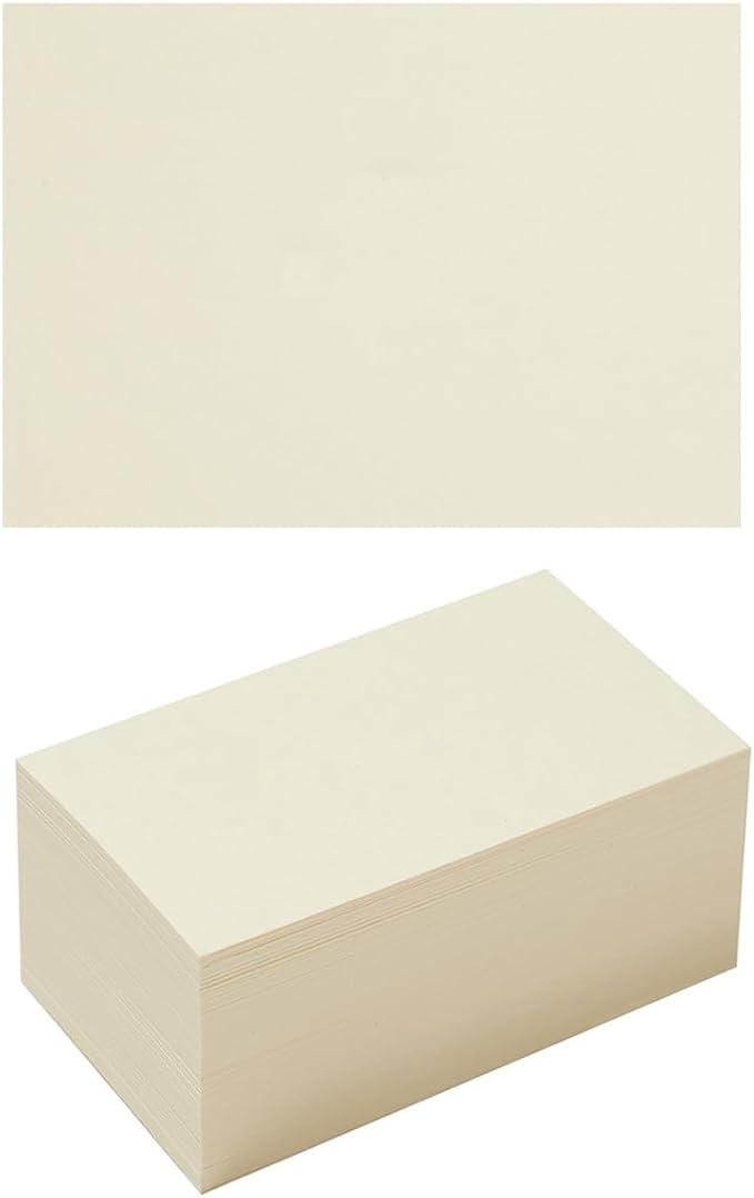 100 Pack Thick Paper Cardstock Blank Heavy Cards Stock for Invitations, Greeting Cards Making, Postcards, Photos, 250GSM Thick Paper (Cream, 5x7 inches)