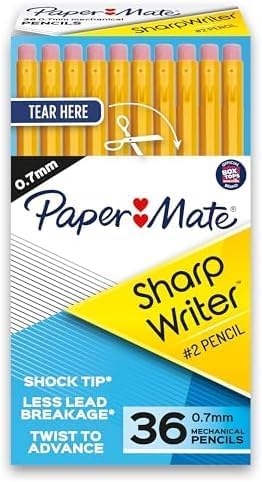 Paper Mate SharpWriter Mechanical Pencils Yellow | 0.7 mm | Shock-Absorbing Tip by Unknown
