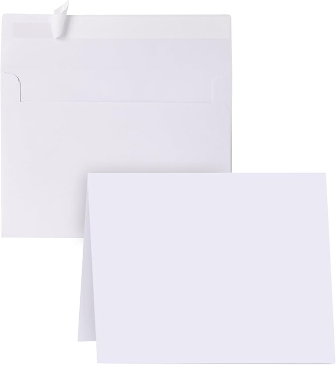 Blank Cards and Envelopes 4x6, 30 Pack White Invitation Card Stock by Janvale