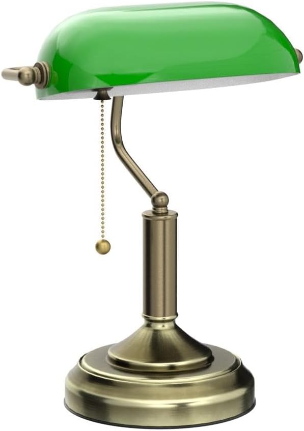 TORCHSTAR Green Glass Bankers Desk Lamp - Image 4