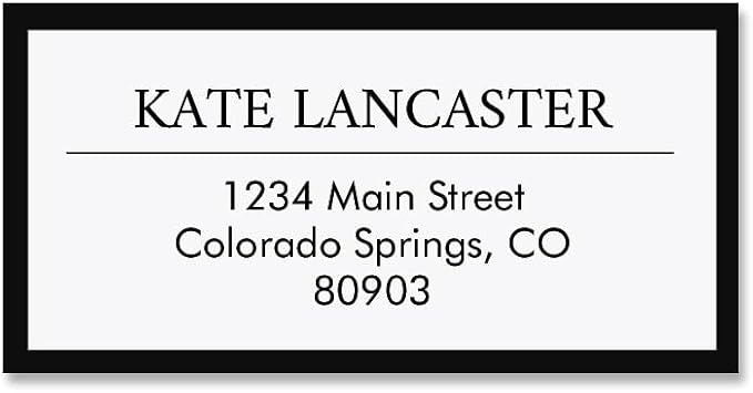 Lux Black Border Frame Return Address Labels-Set of 72, Self-Adhesive, by ColorfulImages