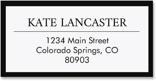 Lux Black Border Frame Return Address Labels-Set of 72, Self-Adhesive, by ColorfulImages