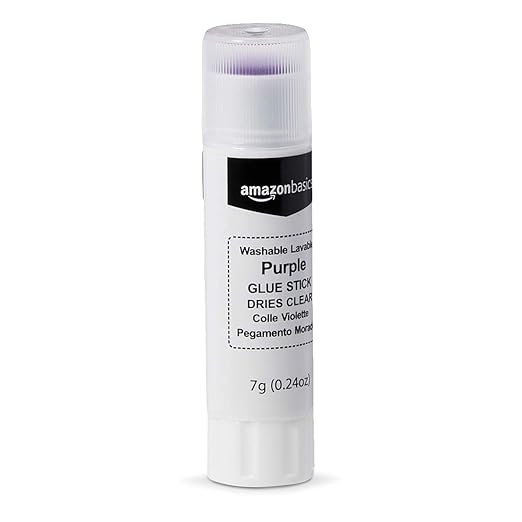 Amazon Basics Purple Washable School Glue Sticks, Dries Clear, 0.24-oz Stick, 30-Pack-DeskLoop Office