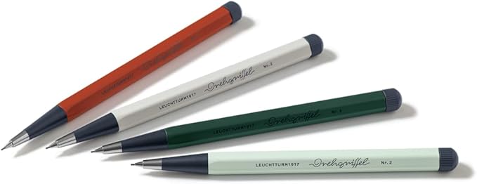 LEUCHTTURM1917 - Drehgriffel Mechanical Pencil - Refillable Writing Stylus with 0.7 mm HB Graphite Lead (Light Grey)