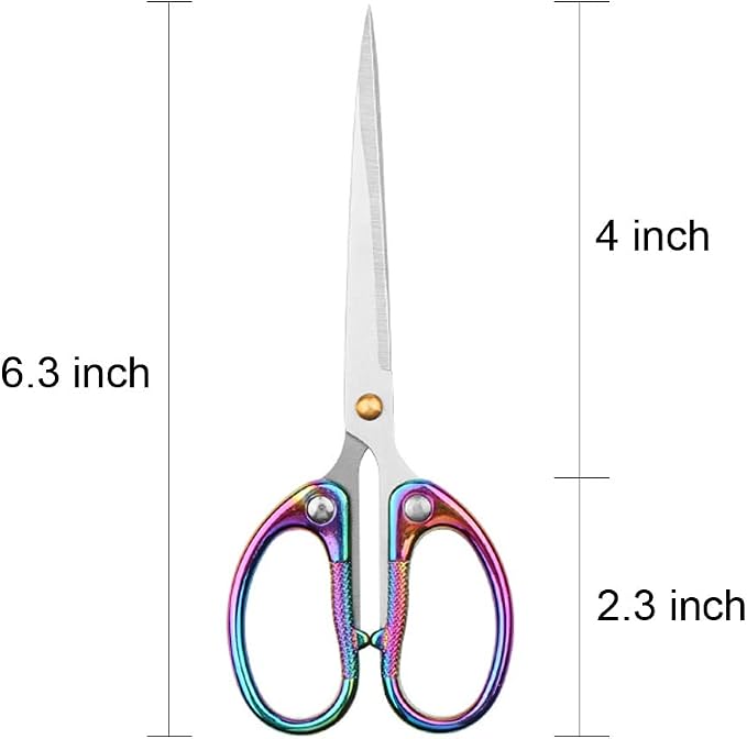 6.3" All Stainless Steel Office Scissors, Ultra Sharp Blade Shears, Sturdy - Image 2