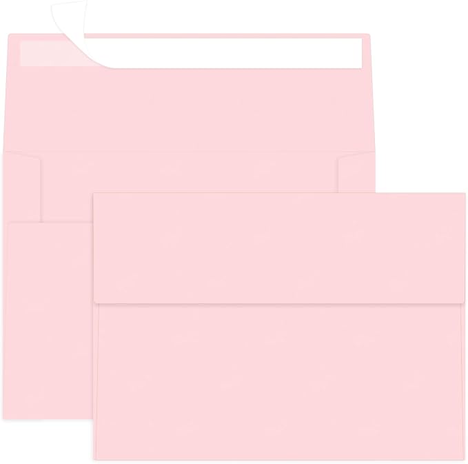 100 Packs Pink 5x7 Envelopes, A7 Envelopes by Ouzoustate