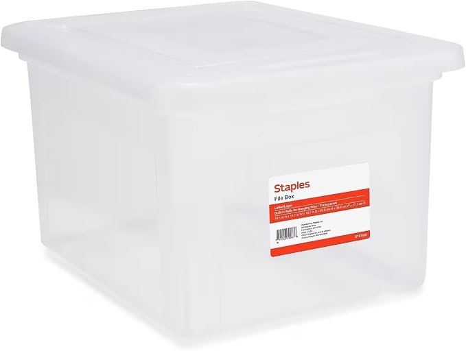 STAPLES File Box Plastic File Box Snap, Letter/Legal Size by Staples
