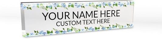 Signs ByLITA Floral Pattern Customized Nameplate | Wild Blue Personalized Full by SignsByLITA