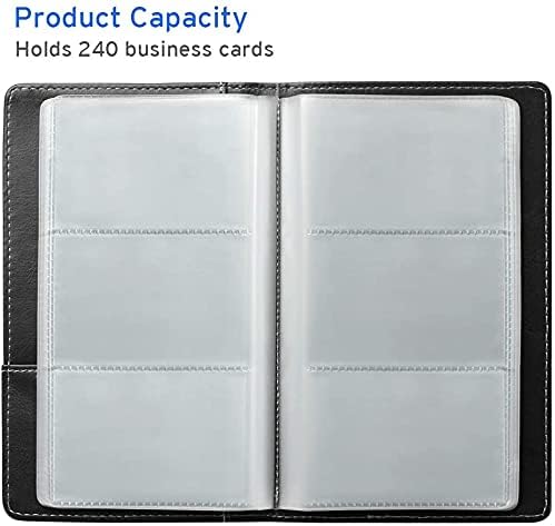 Sooez Leather Professional Business Card Book Holder Organizer, 240 Capacity - Image 3