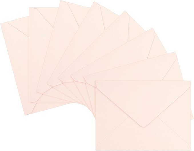 200 Pack A7 Envelopes, Blush Pink Greeting Card Envelopes Self Seal, 5.24 x by LIKAJON