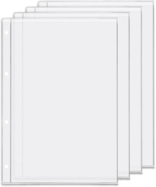 4 Pack A4 4 Holes Binder Pockets Plastic Binder Folders Waterproof 4 Holes by Zelten