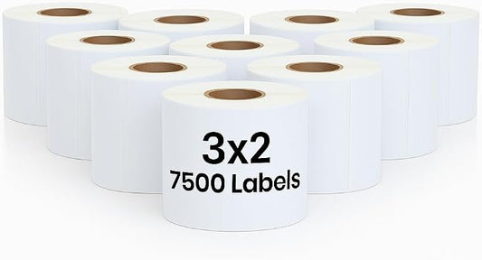 3" x 2" Direct Thermal Labels Roll, 10 Rolls, Compatible by Unknown