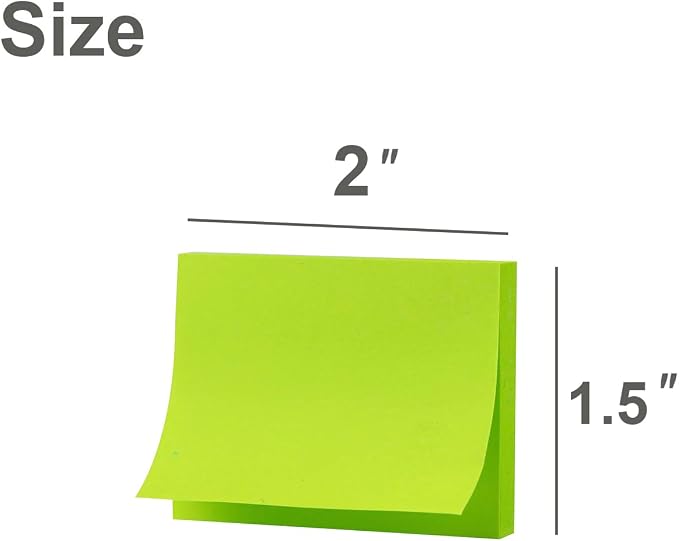 Sticky Notes 1.5x2, 10 Colors Self Sticky Notes, Sticky Pads, Recyclable - Image 2